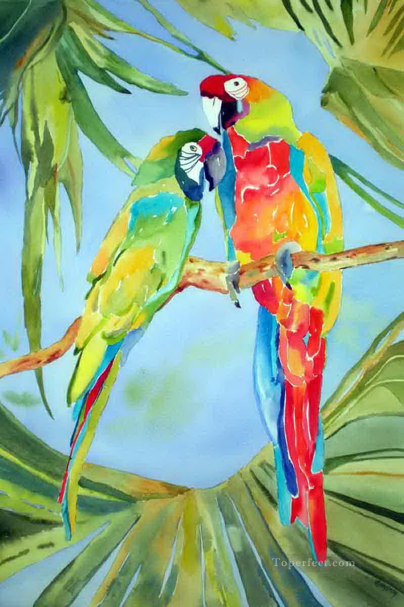 perroquets chatter les oiseaux Peintures à l'huile